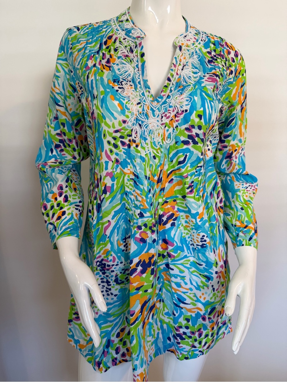 Lilly Pulitzer Sarasota Sea Soirée Cotton Tunic Size Medium